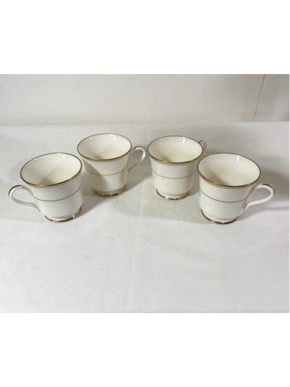 Lot of 4 GORHAM Elegance Gold Footed Demitasse Tea Cups Gold Accents